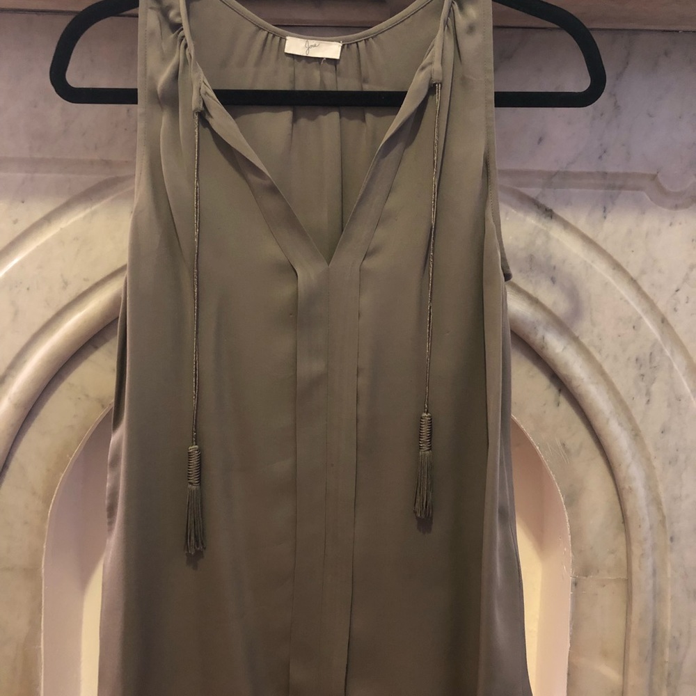 Joie army green silk shirt